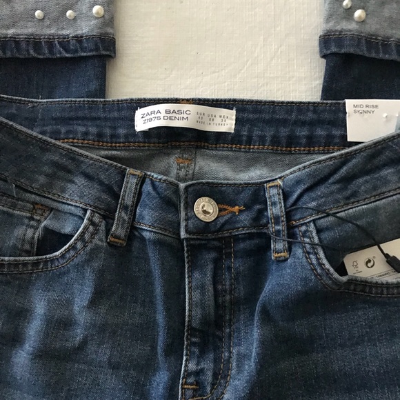 Zara Pearl Cuffed Skinny Jeans - Picture 4 of 6